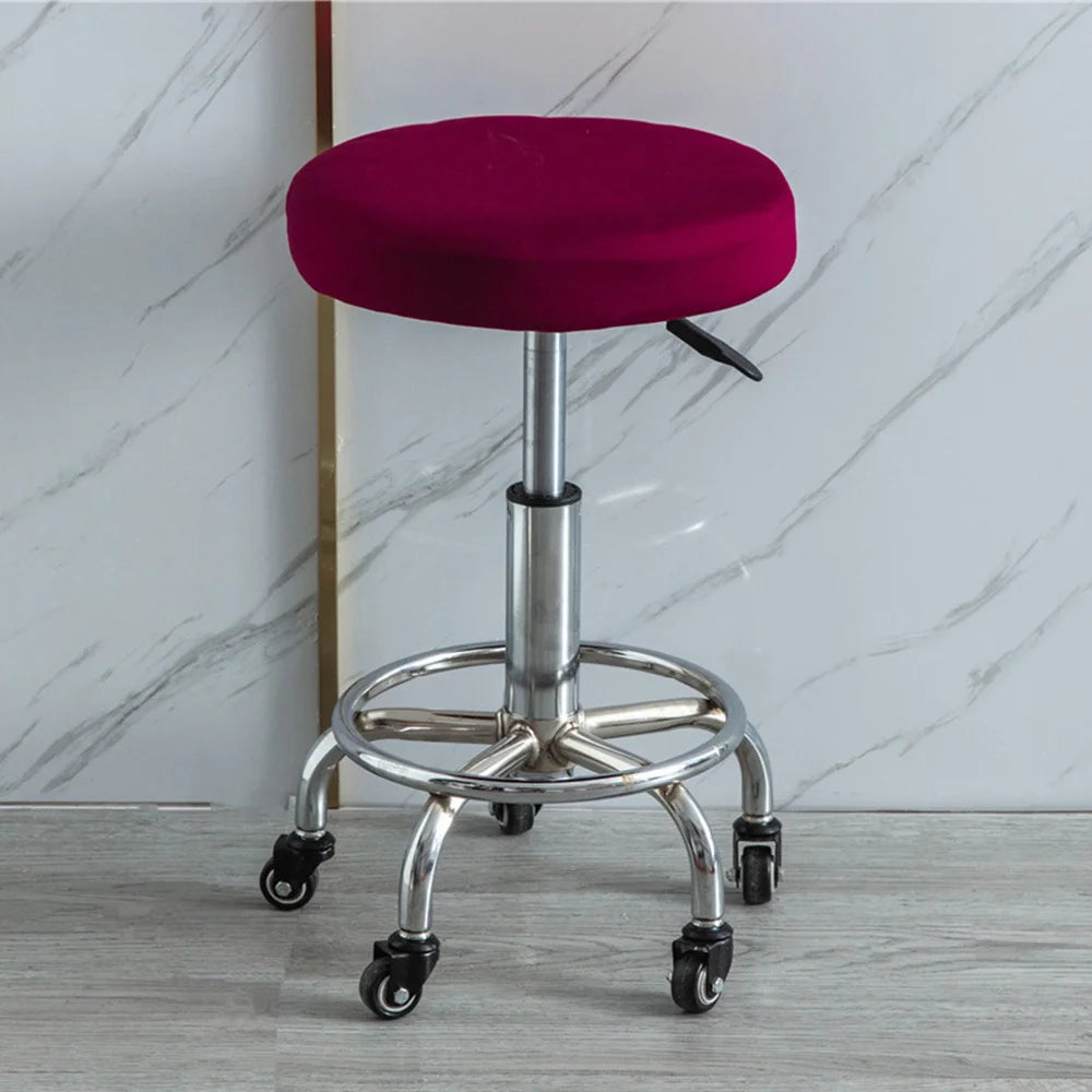 Swivel Chair Cover Solid Color Elastic Chair Protector Computer Office Chair Cover Back Cover Rotating Chair Slipcover Stretch