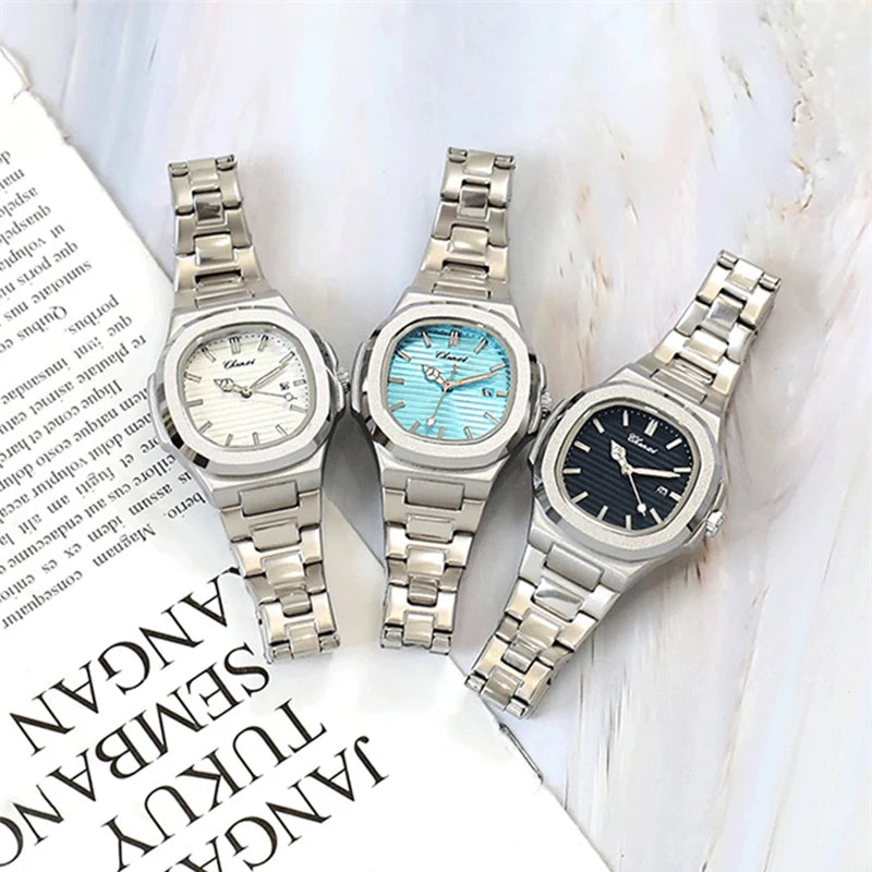 Watches For Woman Fashion Date Luminous Quartz Watch Silver Stainless Steel Clock Women's Stainless Steel Watch Waterproof