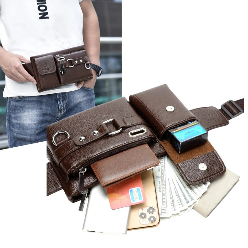 Crossbody Bag Mens Bags Multifunctional Fanny Packs for Men Waist Pack Hip Sack Man Belt Pouch Men's Male Luggage