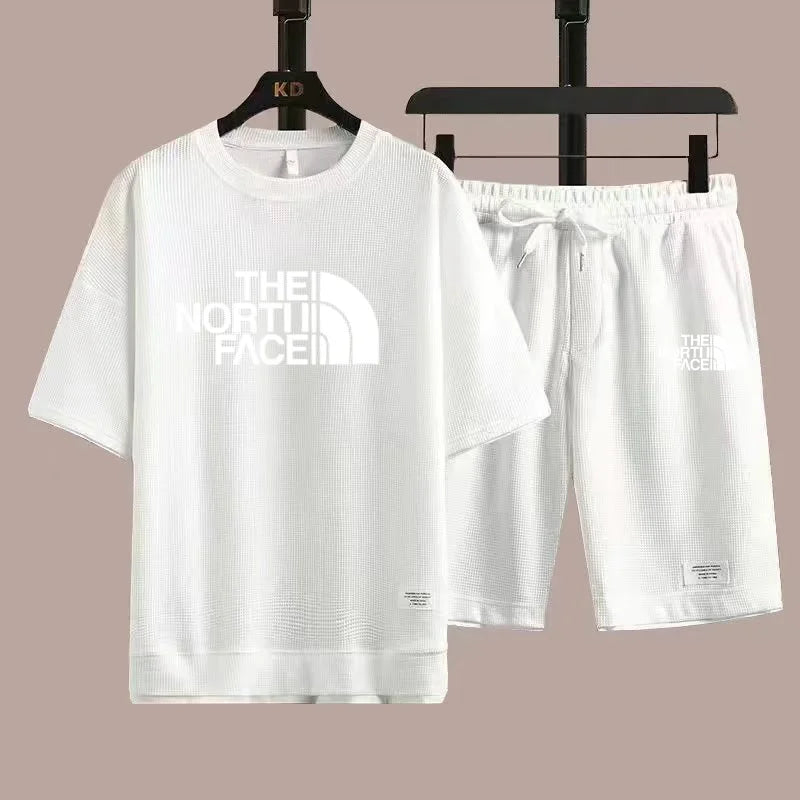 2025 new casual sportswear for men summer two-piece clothing short-sleeved round neck and shorts two fashionable clothes