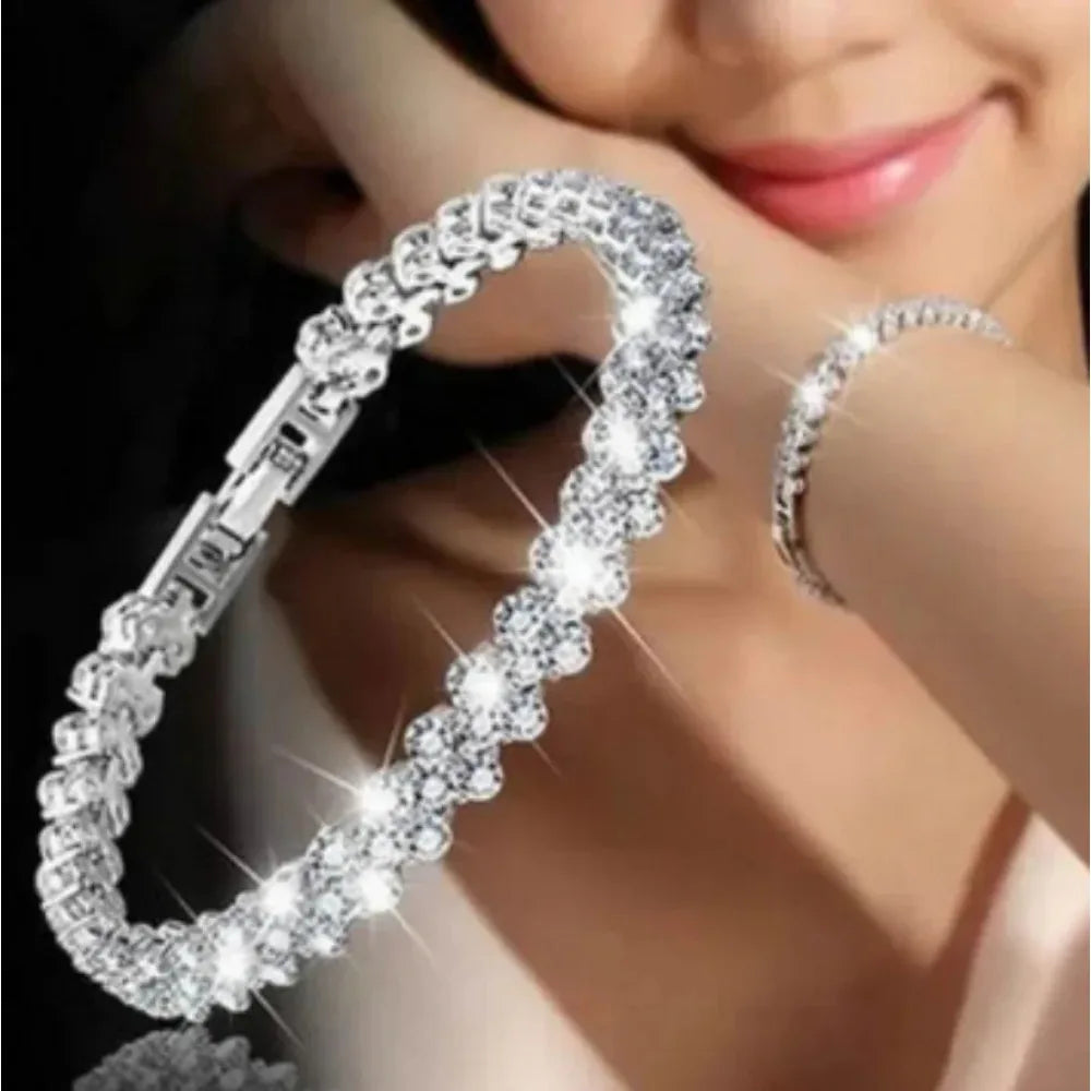 Women's Crystal Bracelet Gold Silver Rose Gold Color Bracelet Weight Bracelet Jewelry Браслеты На Руку Женские Pulseras Mujer 팔찌