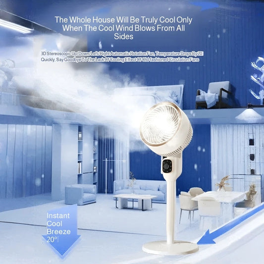 Household Vertical Fan Air Circulation Fan Desktop Electric Fan Office Floor Mute Fan Summer Indoor Cool