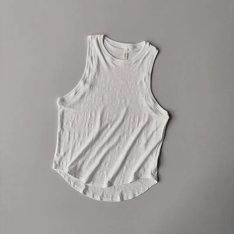 Women's Summer Sports Vest Thin Loose Printed Yoga Clothing Sleeveless Running Blouse Yoga Vest Shirt Gym Tops