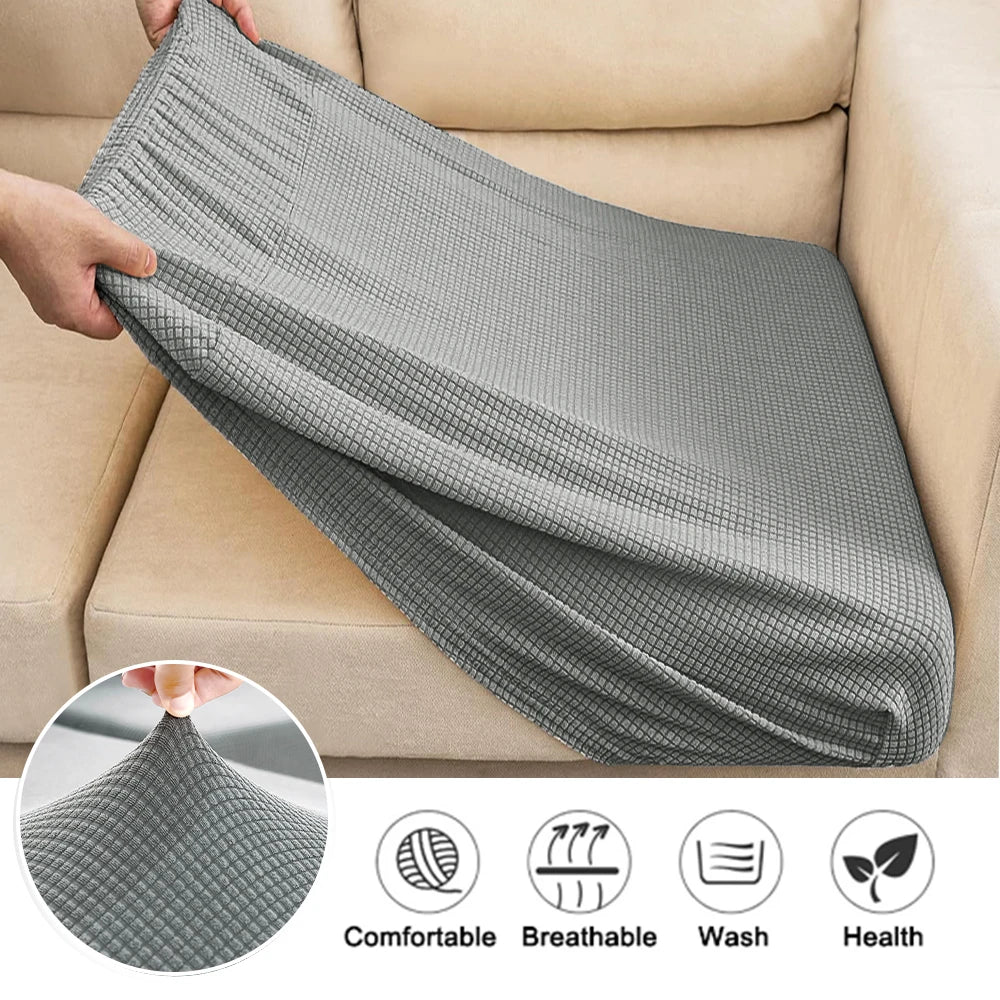 Patio Sofa Covers Jacquard Elastic Sofa Slipcovers for Outdoor Garden Sectional Sofa Seat Cover Solid Colors Washable