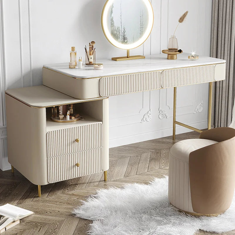 Modern Design Dressing Table Set Makeup Table with Drawers Dresser Table for Living Room