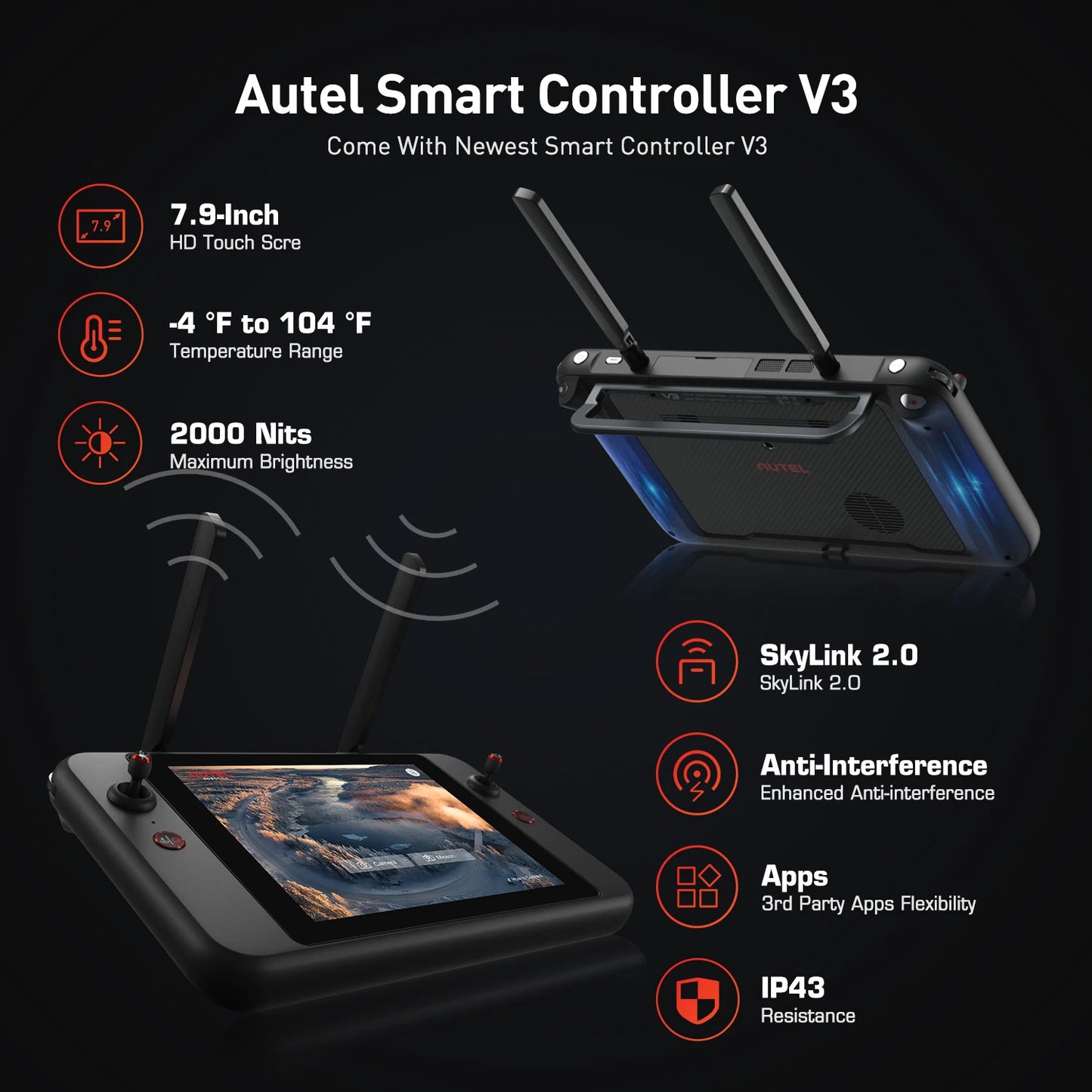 Autel Robotics EVO II Pro Enterprise V3 6K Camera Drone with Spotlight, Strobe, Speaker 42 Min Endurance Professional Drones