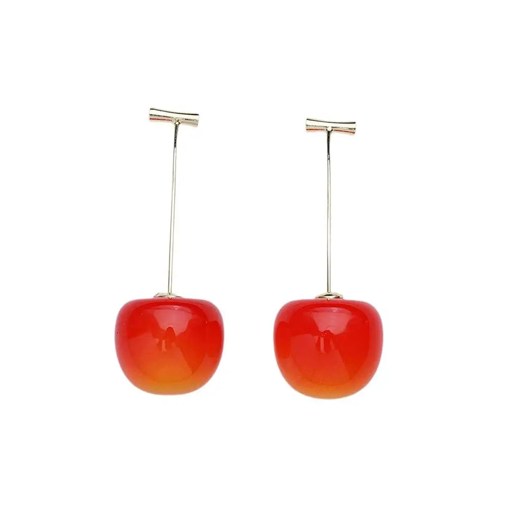 Woman's Exquisite Pendant Earrings Sweet Red Jewelry Gift Stud Earring Color Shiny Dangle Birthday Daily Gold Ins N1g9