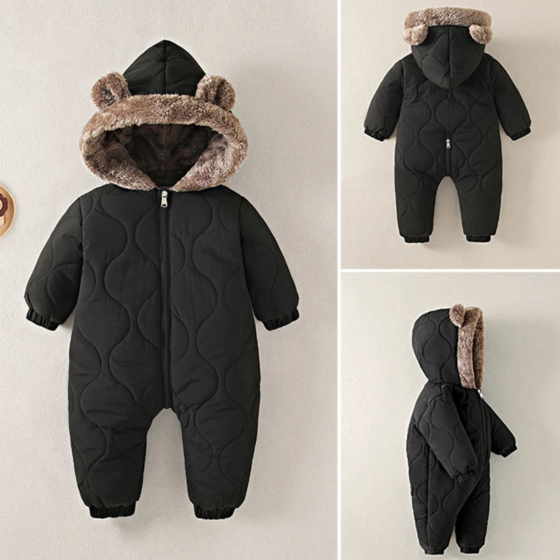 New born Baby Girl clothes autumn Winter Snowsuit Plus Velvet Thick Baby Boy Jumpsuit 0-3 Years Romper boy Overalls Toddler Coat