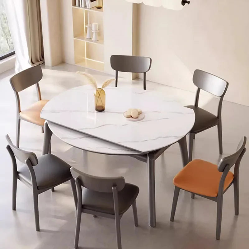 Wooden Modern Dining Table Extendable Round Living Room Dining Table Italian Style Mesas De Comedor Garden Furniture Sets