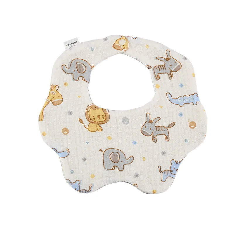 Baby Bibs Cotton Boys and Girls Bib Cute Print Newborn Burp Cloths Waterproof Infants Mesh Bibs Baby Feeding Accessories