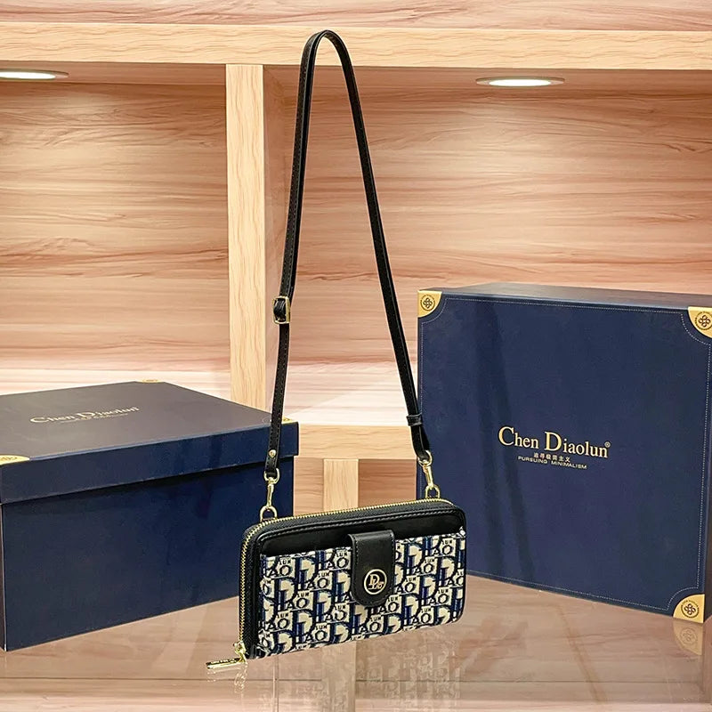 2025 New Women's Bag Embroidered Fashionable and Versatile Trendy Small Square Bag Wallet Crossbody Bag