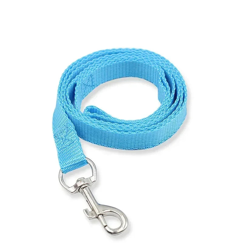 Pet Dog Nylon Collar  Leash Rope Harness Lead Rope with Alloy Clasp Walking Training Leash Strap 1.5m Long Rope 7 Color