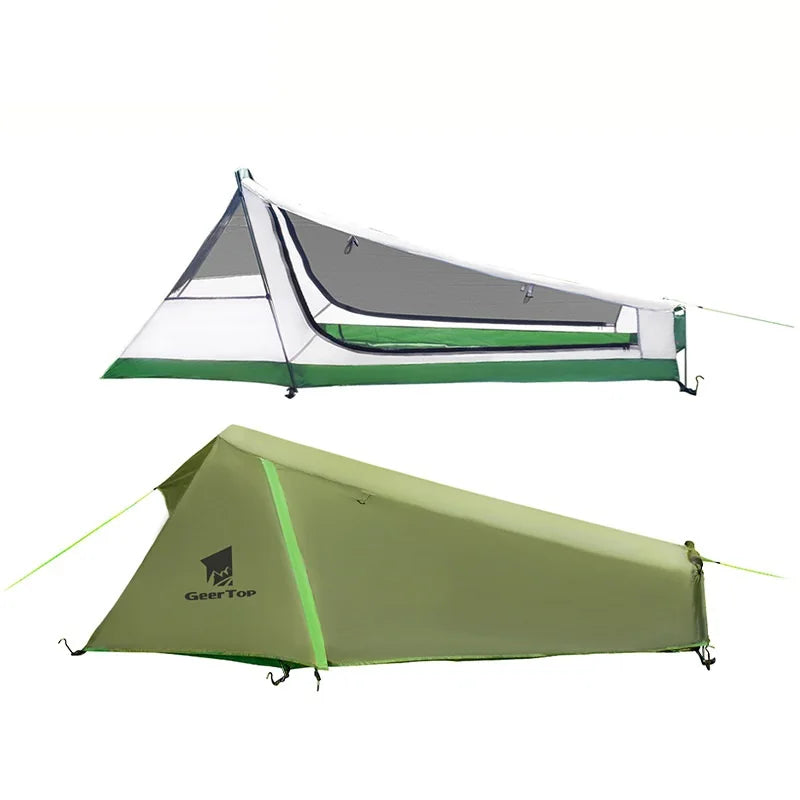 Ultralight One Person Tent Two Layers Outdoor Camping Survival Single Tent