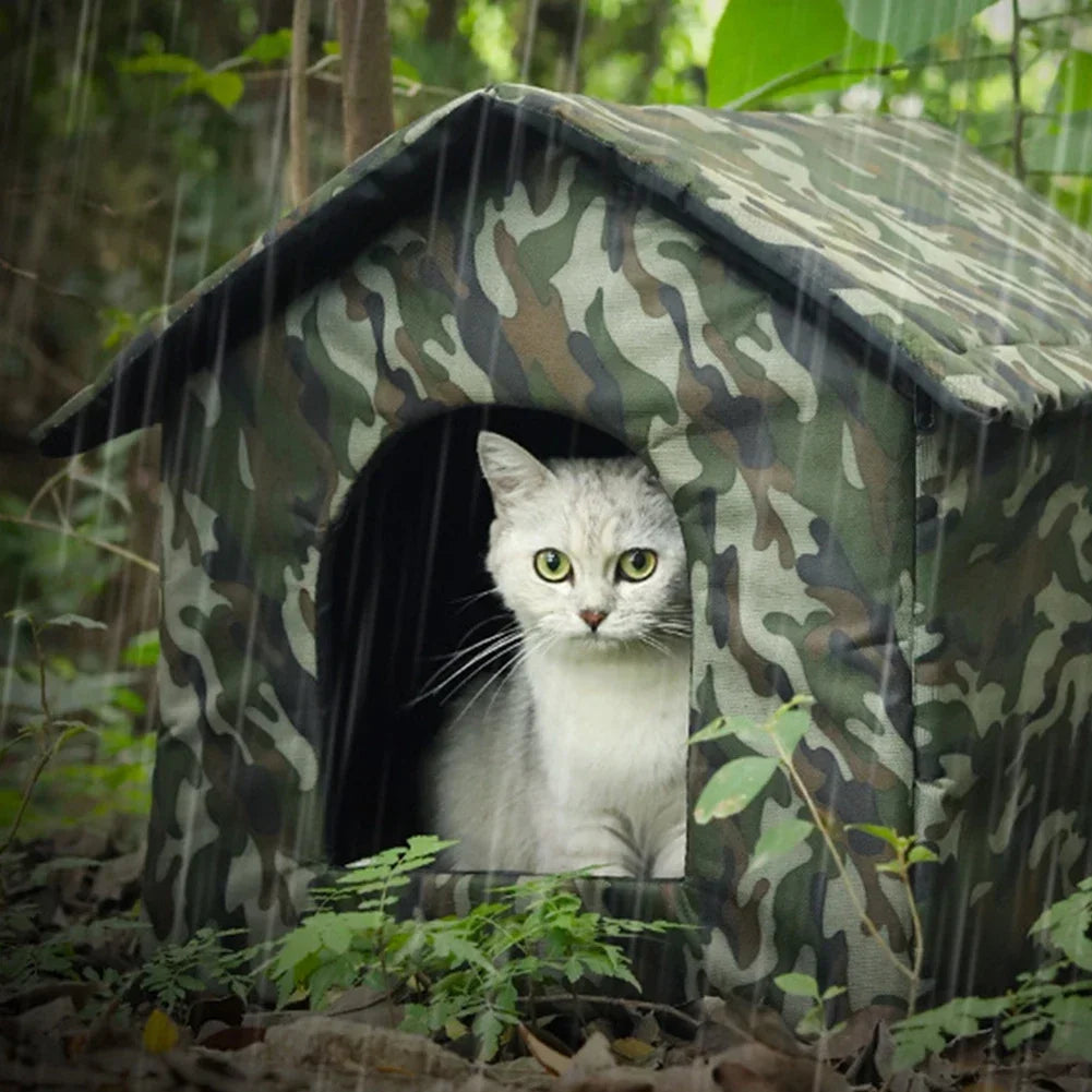 Collapsible Outdoor Cat House Pet Shelter Outdoor Waterproof Cold Windproof Scratch-Resistant Winter Tent Dog Nest Warm House