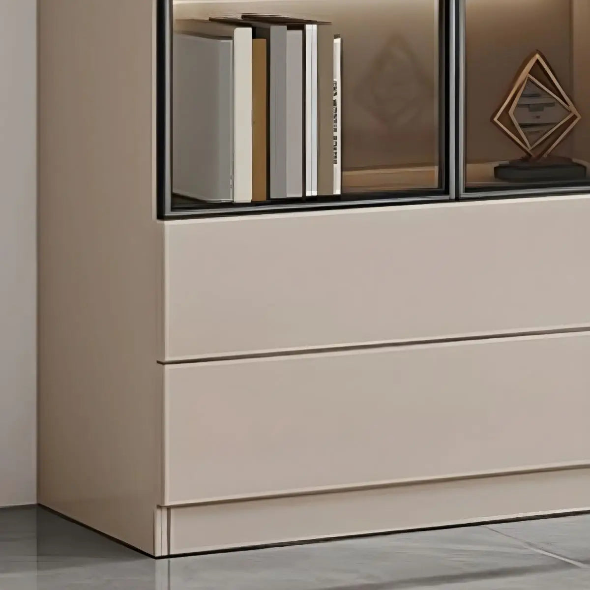 Modern Luxury Living Room Wooden Display Kids Etageres Book Shelf Cabinet With Glass Door Wood Bookshelf Bookcase
