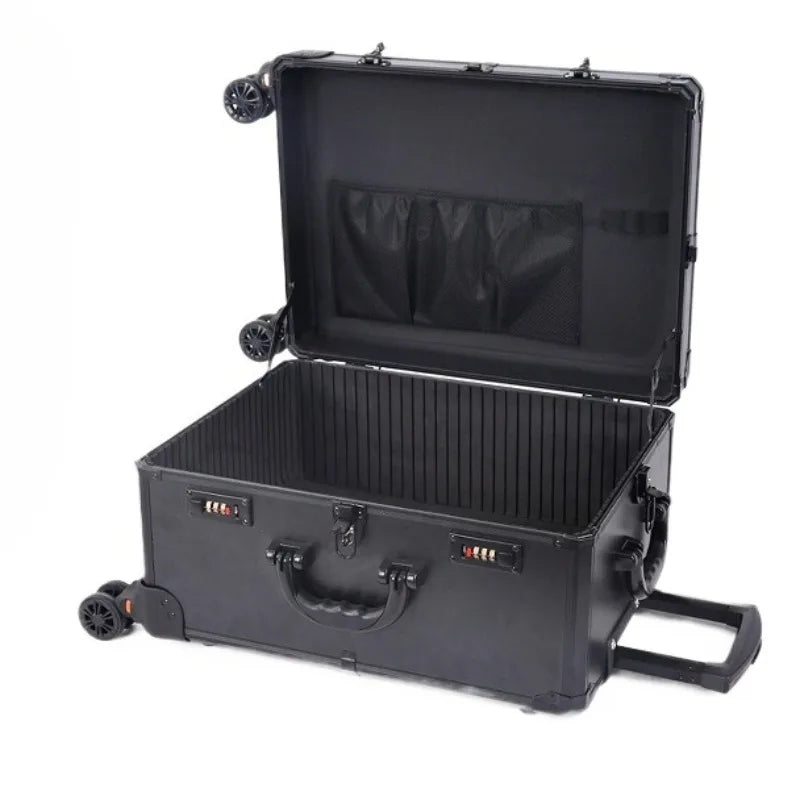Aluminum Alloy Frame Rolling Luggage Universal Wheel Shockproof Portable Multifunctional Tool Storage Case Safety Protection Box