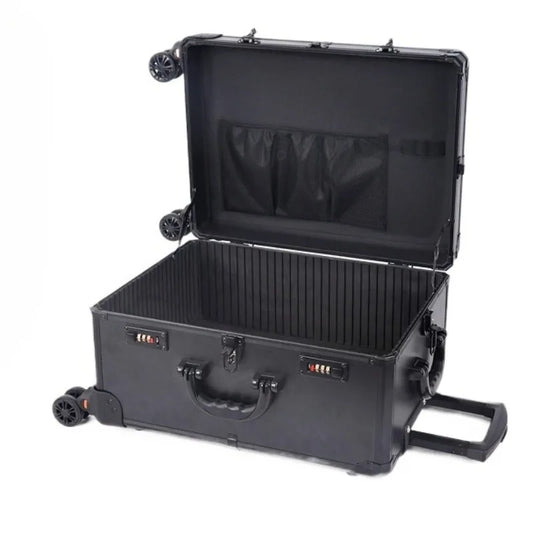Aluminum Alloy Frame Rolling Luggage Universal Wheel Shockproof Portable Multifunctional Tool Storage Case Safety Protection Box