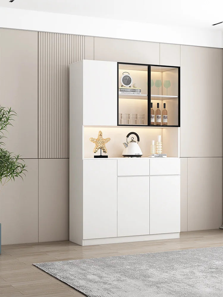 Modern simple light luxury living room storage cabinet Italian glass door wine cabinet dining room cabinet dining side