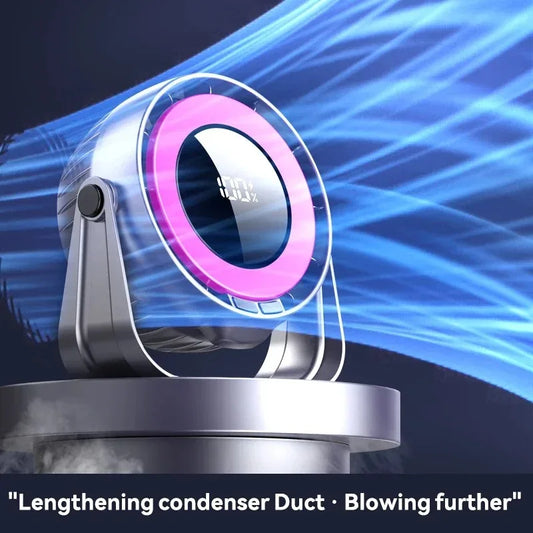 Multifunctional Electric Fan 100 Speed Strong Wind Wireless Wall Mount Cooling Fan LED Digital Display Night Light 4000mAh