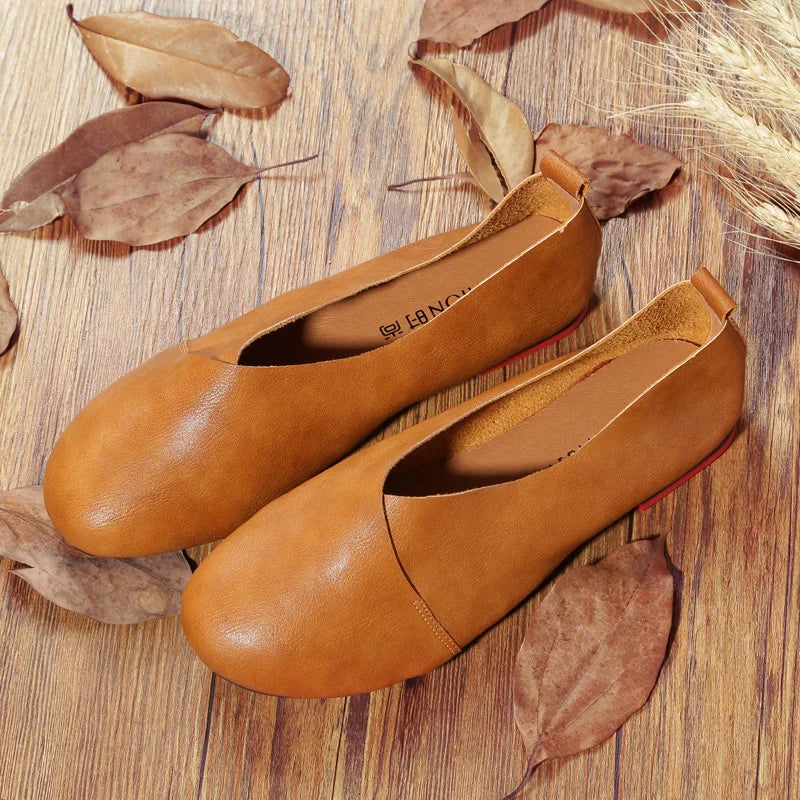 Women's Flat Shoes Handmade Women Shoes 2021 Spring/autumn New Vintage Slip on Loafers Plus Size Female Shoe Zapatos De Mujer