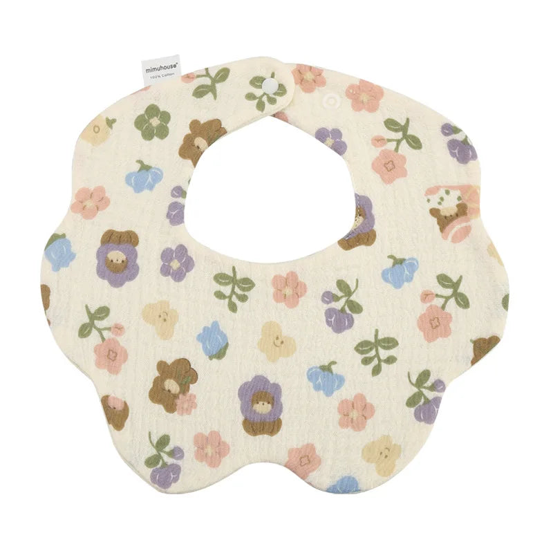 Baby Bibs Cotton Boys and Girls Bib Cute Print Newborn Burp Cloths Waterproof Infants Mesh Bibs Baby Feeding Accessories