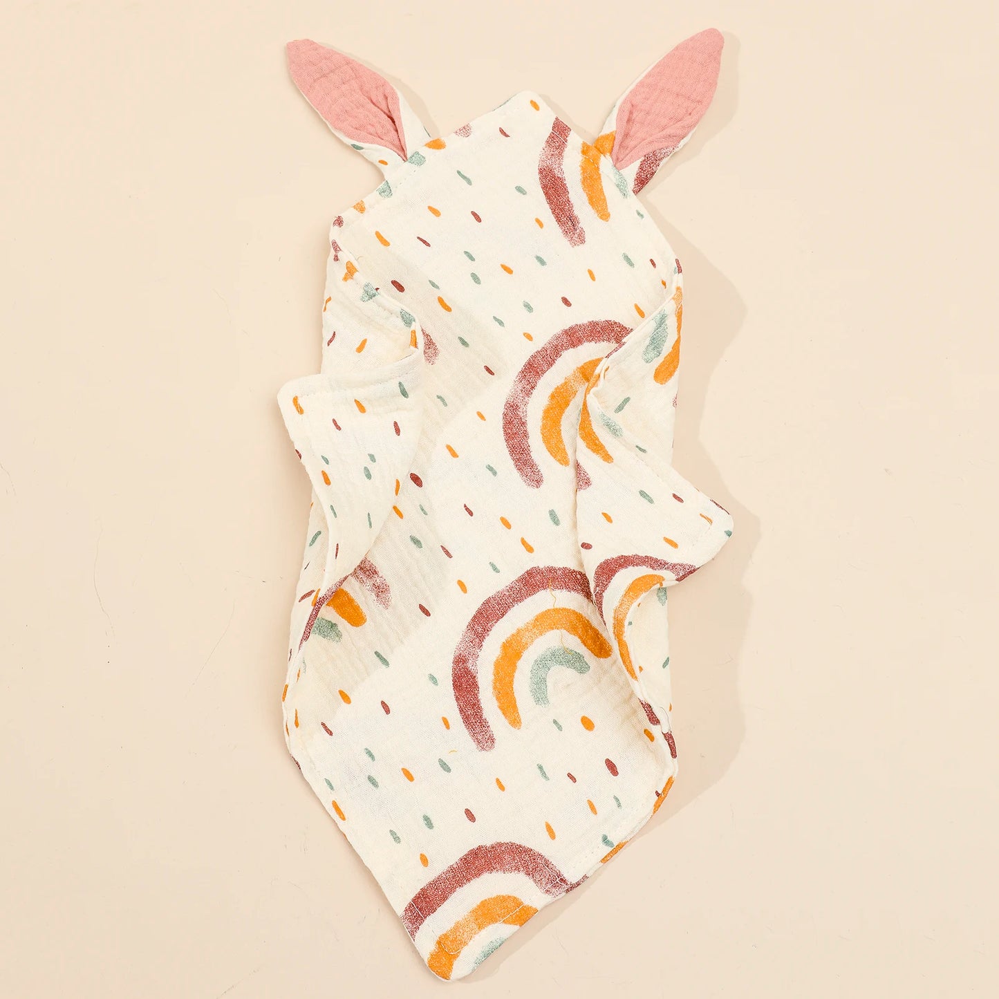 Newborn Baby Rabbite Cotton Muslin Comforter Infant Soft Soothe Appease Towels Princess Sleeping Dolls Blanket Bibs Burp Clothes