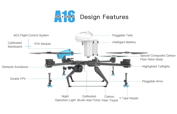 High quality big drones for agriculture agriculture drone sprayer agr a16 agricultural drone factory price