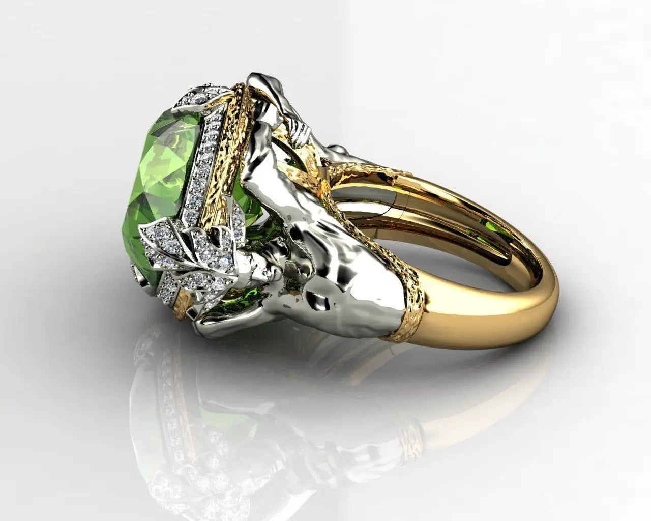 14K Yellow Gold Natural Emerald Gemstone Ring for Women Fine Anillos De Anel Bijoux Femme Jewellery Bizuteria 14K Gold Jade Ring
