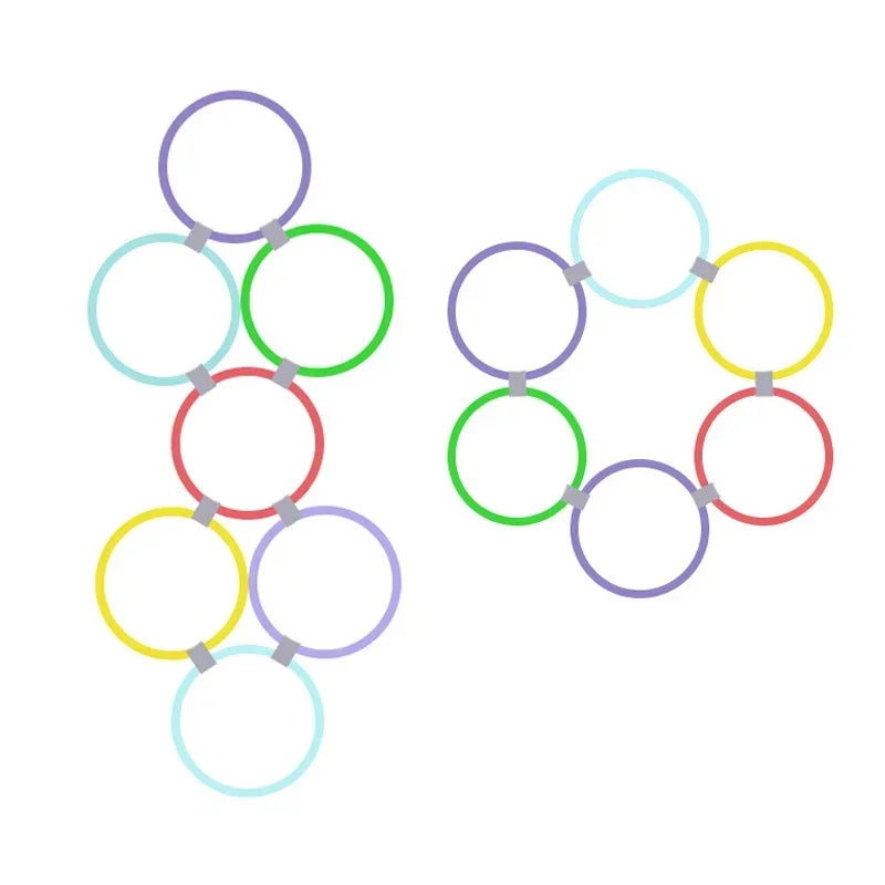 Outdoor Funny Physical Training Sport Lattice Jump Ring Set Game 10 Hoops 10 Connectors for Park Football Training Supplies