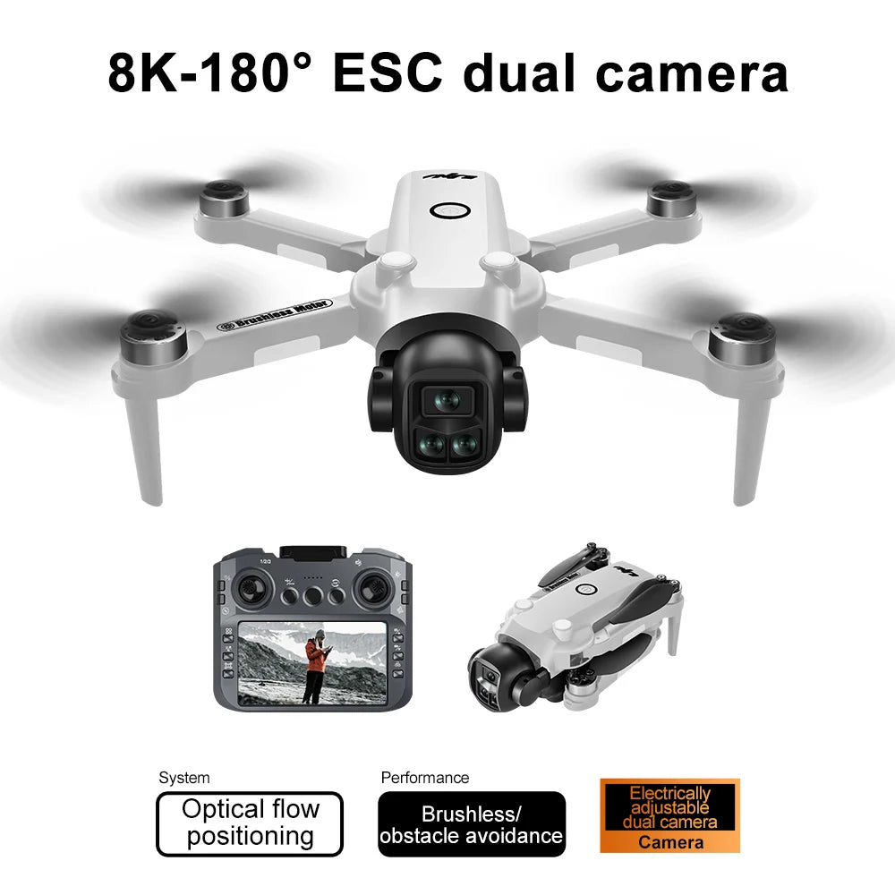 Drone 4K Professional HD 8KDual Camera Optical Flow Air Pressure Fixed Height RC Dron Foldable Quadcopter