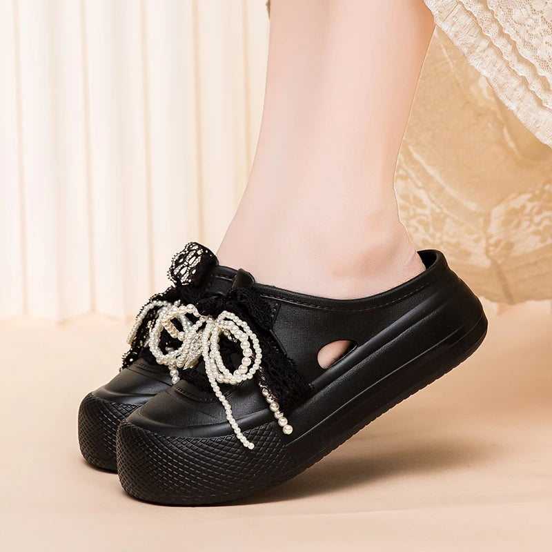 Women's Closed-Toe Slippers Outdoor Breathable Non-Slip Casual  Summer New Lightweight Breathable Comfortable Lazy Slip-On