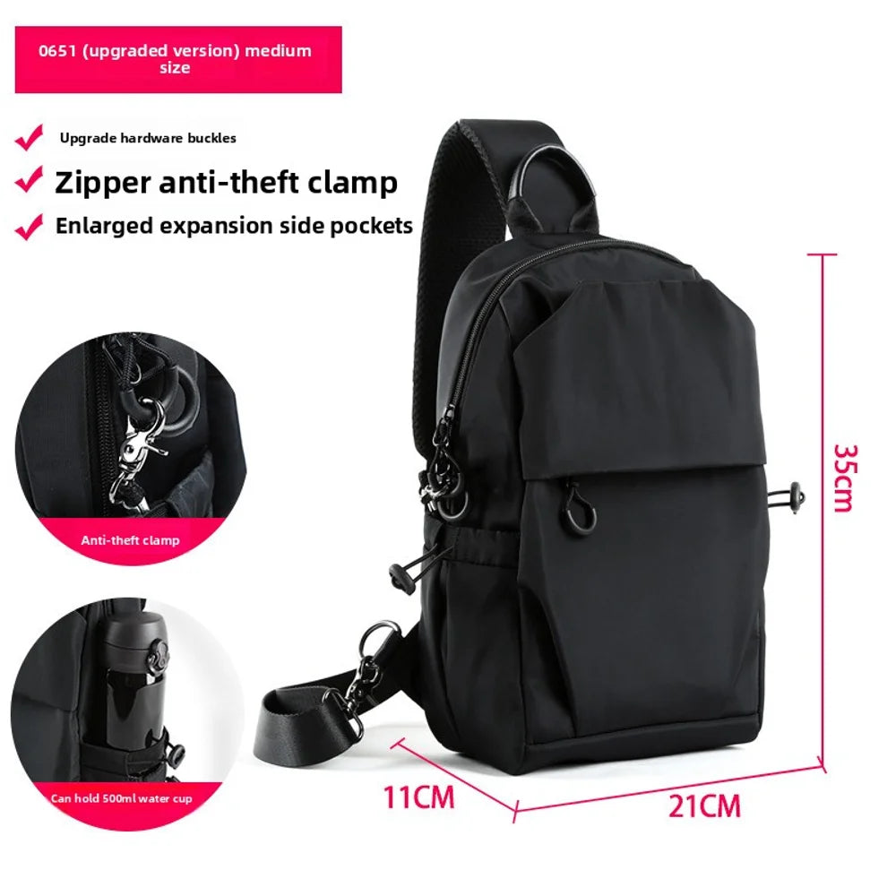 Men's chest bag, simple single shoulder crossbody bag, trendy brand crossbody bag, small bag, trendy mailman bag, men's
