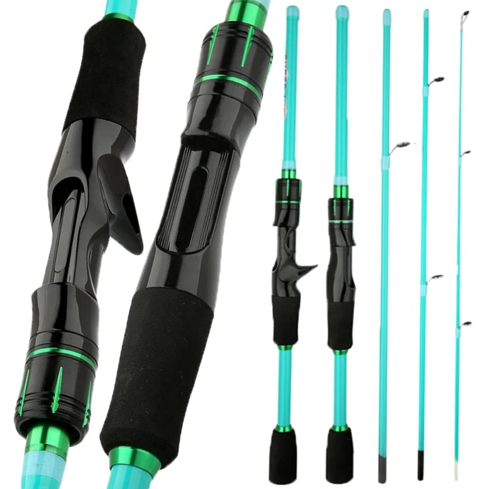 1.8 2.1m Lure Fishing Rod Baitcasting Reel Combo4/5 Sections Carbon Spining Casting Rod High Speed 7.2:1 Fishing Reel Sets Pesca