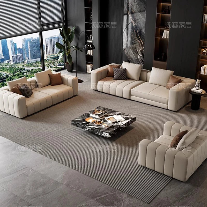 Large Lounge Minimalist Sofa Wooden Designer Individual Loveseat Relaxing Sofa Office Lazy Full Sofy Do Salonuroom Decoration