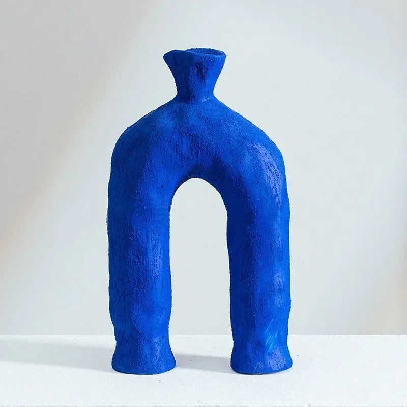 Ceramic Vases Irregular Hollow-out Abstract Pottery Decoration Dry Flower Accessories Vases, Home Decoration Flowerpots Gifts