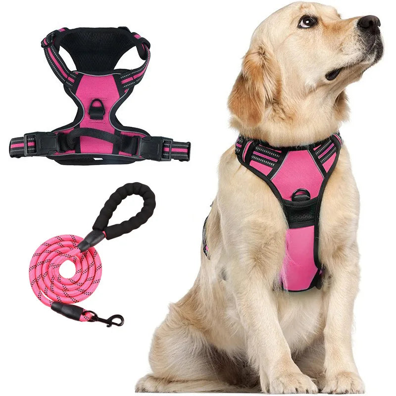 Pet rope vest style pet dog towing rope explosion-proof shockproof break free big dog chest strap reflective dog