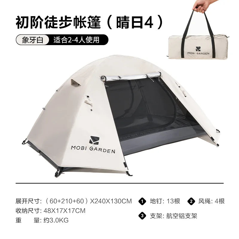 Tent Outdoor Camping Equipment Rainproof Thickened Camping Three Season Tent Windproof Sunscreen Portable Folding