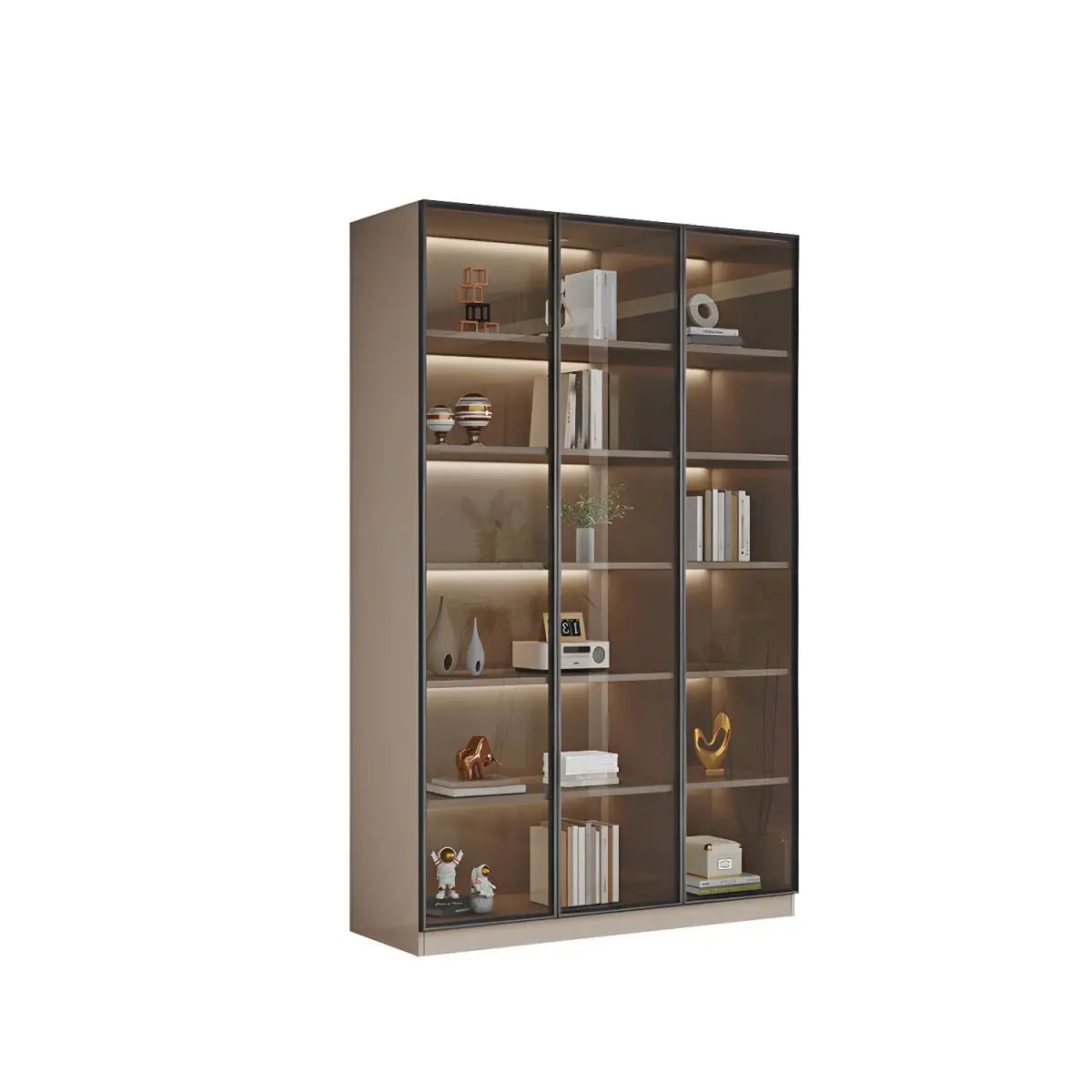 Modern Luxury Living Room Wooden Display Kids Etageres Book Shelf Cabinet With Glass Door Wood Bookshelf Bookcase
