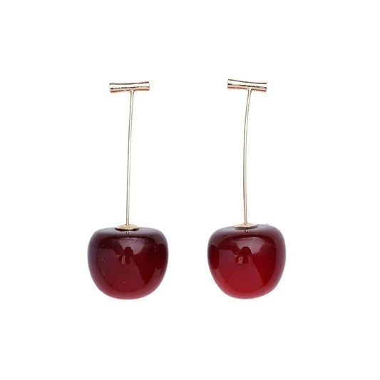 Woman's Exquisite Pendant Earrings Sweet Red Jewelry Gift Stud Earring Color Shiny Dangle Birthday Daily Gold Ins N1g9