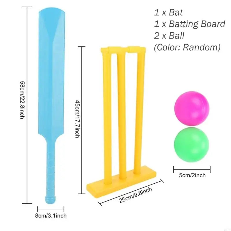 652F Children Cricket Set Indoor Outdoor Child Sports Game Parent Child Cricket Game with Stumps and 2 Balls Enduring