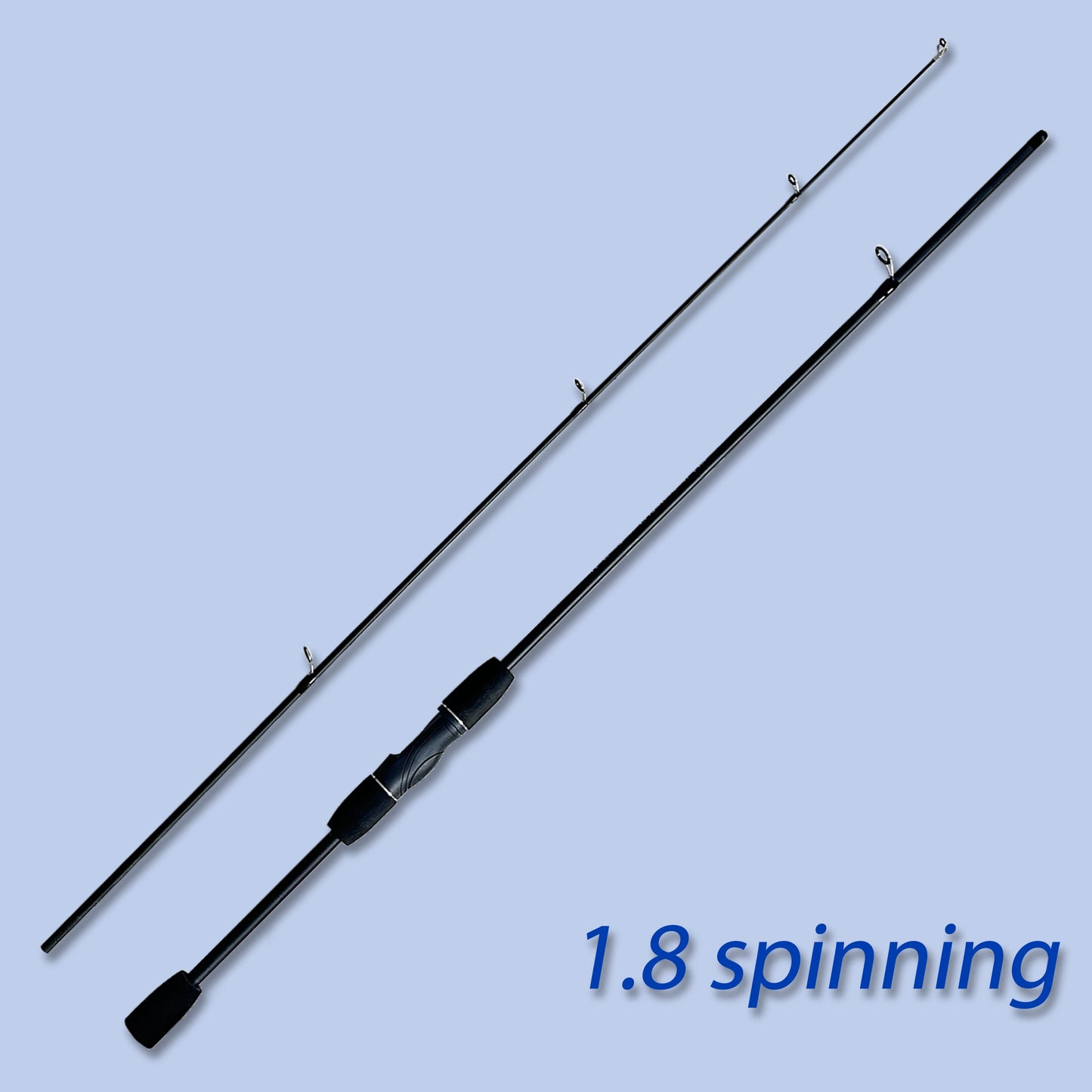 Lure Rod Suitable for Beginners, Fishing Rod 1.8m Gun Handle and Straight Handle Option, Carbon Fiber Material, Light Weight, High Strength, Strong and Durable, Segmented Handle, Black Appearance, Ceramic Guide Ring Design, S