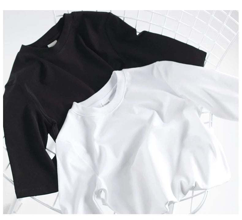 Women Clothings Half sleeve tshirt for woman Turtleneck Solid Color Women's Tops Spring Summer Autumn Cotton Shirt for womens