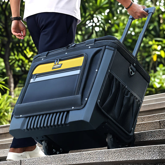 Rolling Tool Bag, Tool Bag with Wheels, Portable Storage Organizer Rolling Tool Tote, for Electrician, Construction, Men, Women
