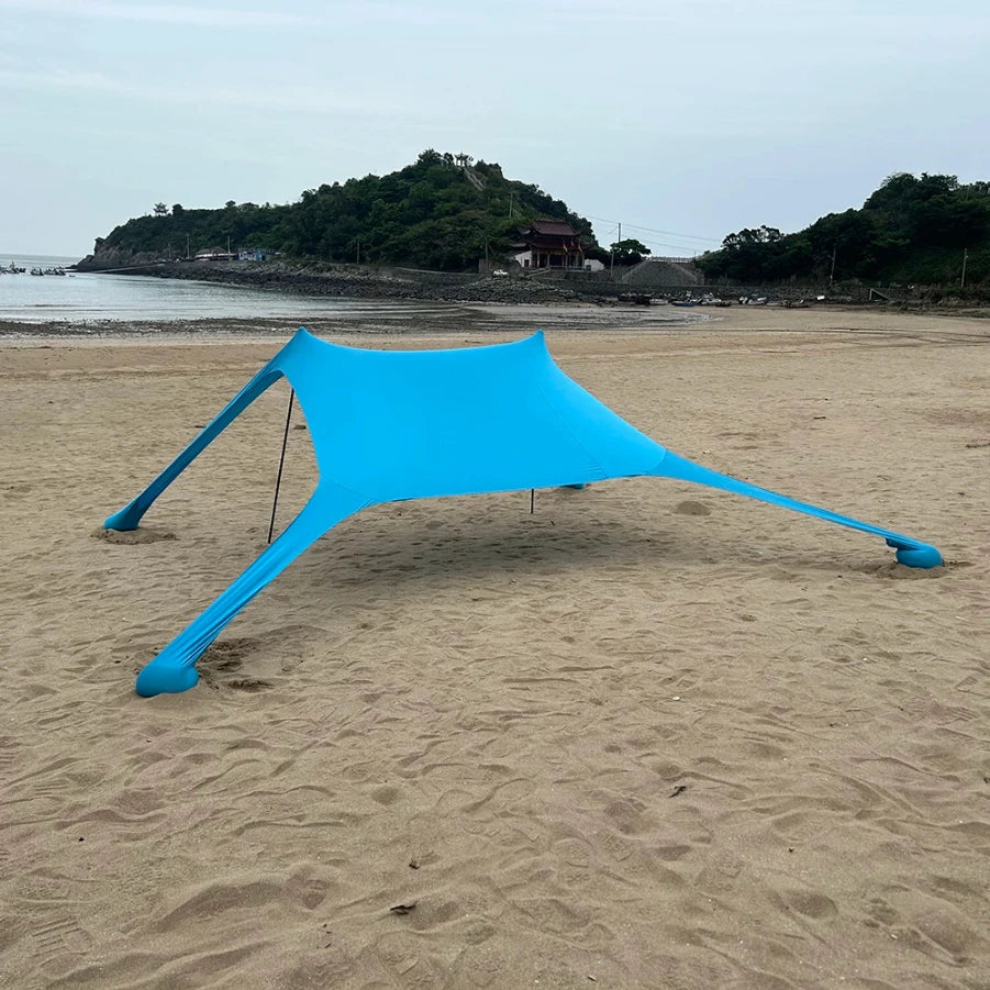 Beach tent Outdoor Beach Tent Sun Shelter Camping Shades Tents Windproof One-piece Beach Canopy Tents  Portable Family Tent