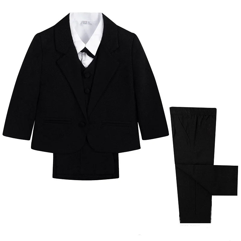 Baby Boy Formal Clothes Set Jacket+Shirt+Vest+Bowtie+Pant 5PCS Infant Toddler Child Clothes Suit Blazer Jacket Baby Clothes 0-2Y