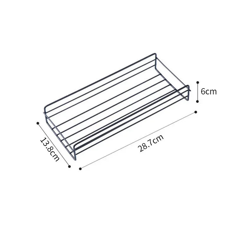 Bathroom Shower Shelf Japanese-style Wrought Iron Wall-mounted Shower Gel Storage Rack Toilet Free Punch Toiletry Stand