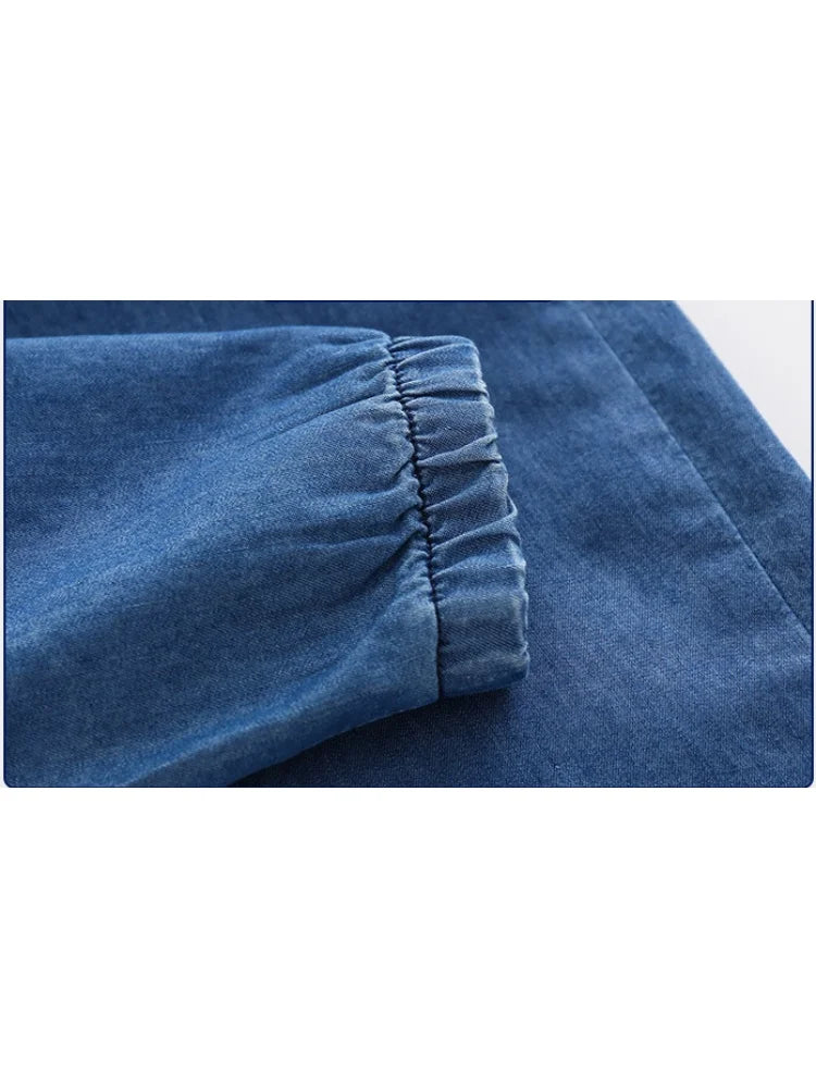 1 - 6 Y Baby Boys Cotton Jeans, Elastic Waist Denim Pants with Pockets, Comfortable & Stylish for Kids Boys