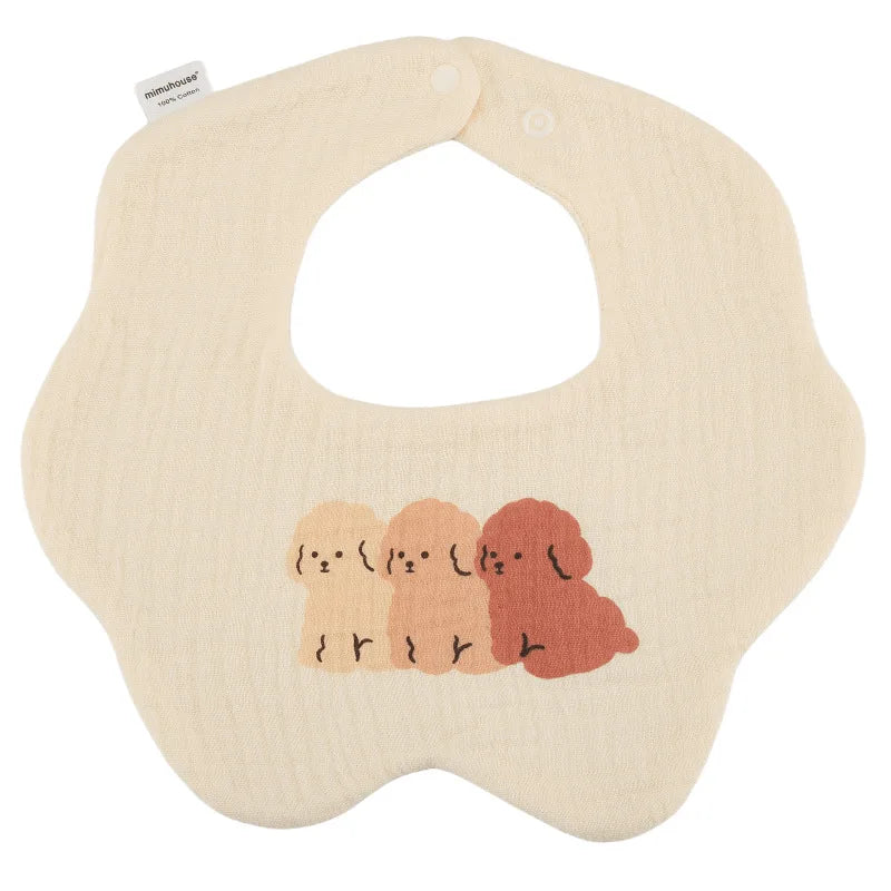 Baby Bibs Cotton Boys and Girls Bib Cute Print Newborn Burp Cloths Waterproof Infants Mesh Bibs Baby Feeding Accessories