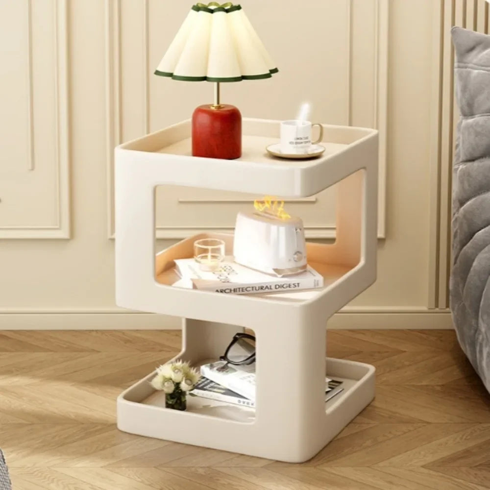 Light Luxury Sofa Table Solid Color Bookshelf Living Room Small Coffee Table Bedroom Simple Bedside Table Creative Computer Desk