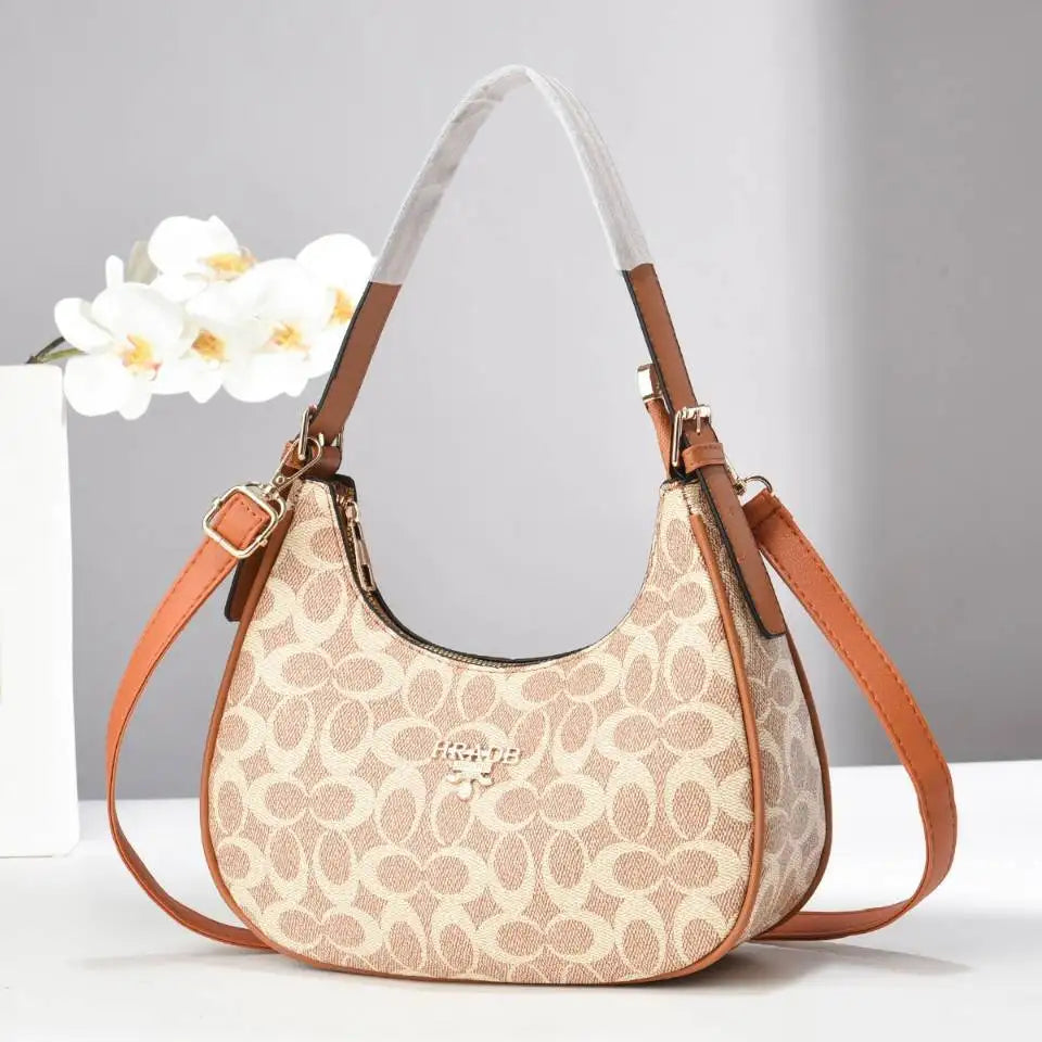 Women's Bag 2024 Season Fashion Trend Bag Large Capacity Design Solid Color Versatile Contrasting Color One Shoulder Messenger